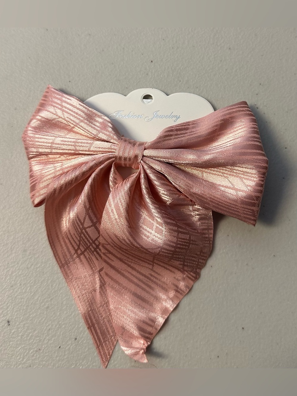 2pcs Pink and silver Satin Bow Hair Clip